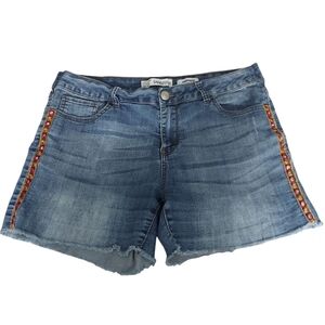 SandPiper Women's Blue Denim Shorts Embellished Stretch Summer Size 10
